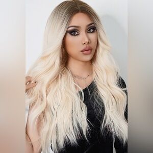 Long Wave Synthetic Wigs 26'' Brown/Blonde Ombre